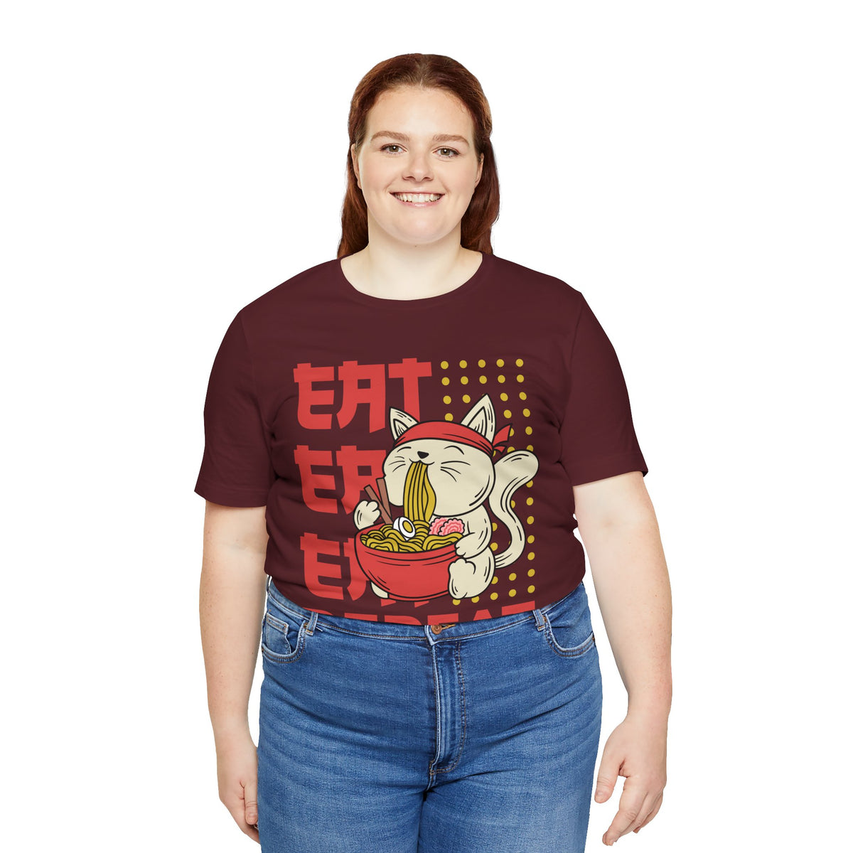 Ramen Cat Tee — "Eat Sleep Repeat" Cute Noodle Lover T-Shirt