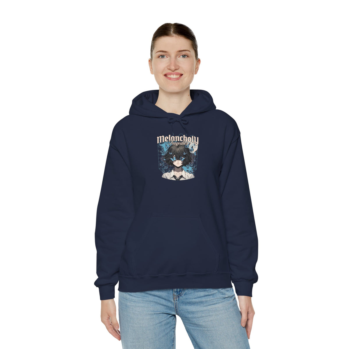 Anime Catgirl Hoodie — "Midnight" Kawaii Graphic Pullover