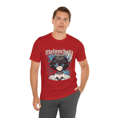 Melancholy Tragedia Anime Tee — Blue Butterflies Graphic T-Shirt