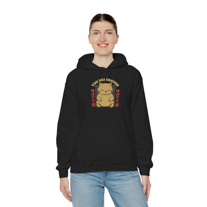Hoodie — Cute 'You Are Enough' Kawaii Cat Comfort Hoodie