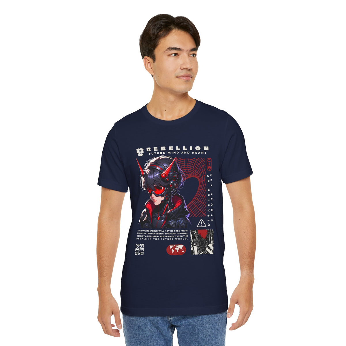 Anime Devil Girl Graphic Tee — "Rebellion" Cyberpunk Streetwear