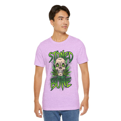 Stoned to the Bone Skull Tee — Cannabis Leaf Graphic T-Shirt