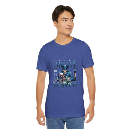 Endgame Got Busted Tee — Police Skull Graphic T-Shirt