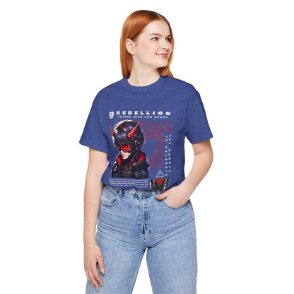 Anime Devil Girl Graphic Tee — "Rebellion" Cyberpunk Streetwear