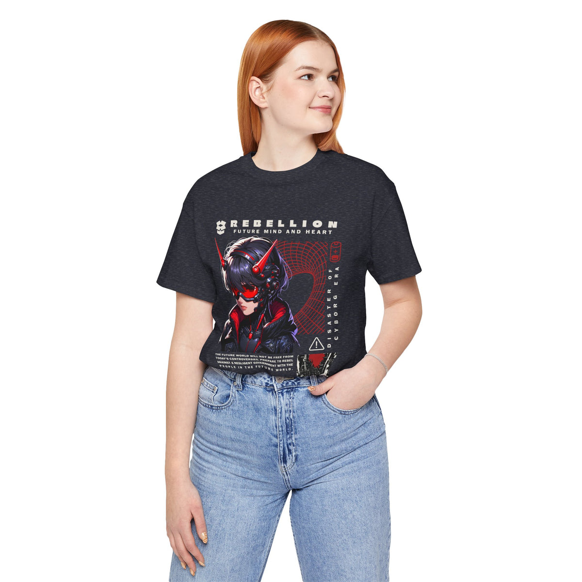 Anime Devil Girl Graphic Tee — "Rebellion" Cyberpunk Streetwear