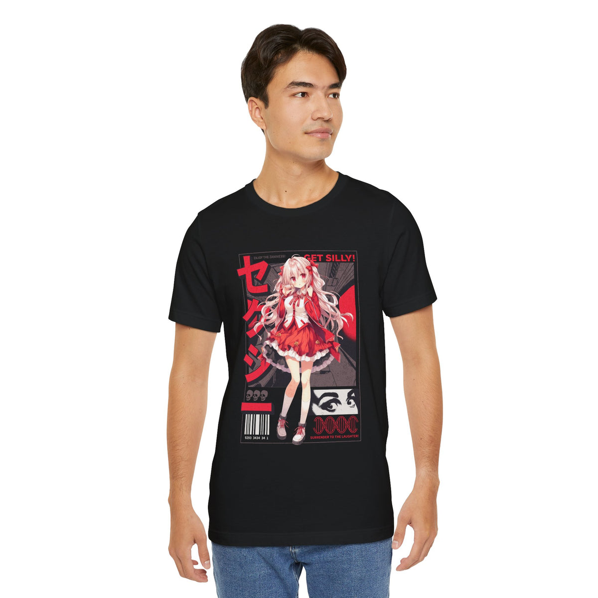 Anime Girl Graphic Tee — "Get Silly!" Red Harajuku Style T-Shirt