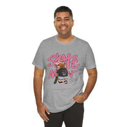 Skate Mom Bear Tee — Cute Pink Skateboard Graphic T-Shirt