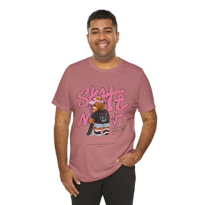 Skate Mom Bear Tee — Cute Pink Skateboard Graphic T-Shirt