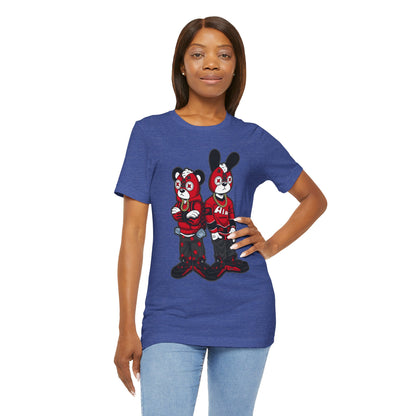 Streetwear Cartoon Bear & Bunny Tee — Hip Hop Graphic T-Shirt