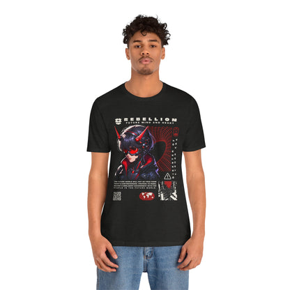 Anime Devil Girl Graphic Tee — "Rebellion" Cyberpunk Streetwear
