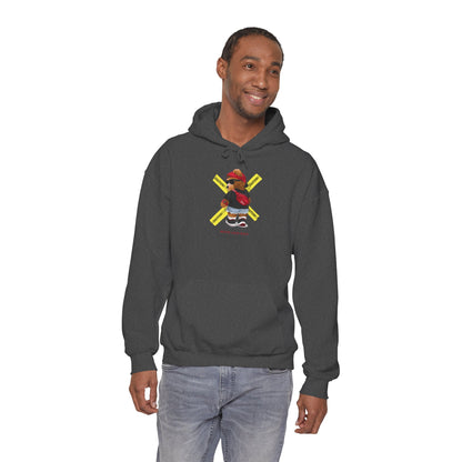 Hockey Bear Graphic Hoodie — 'Never Give Up' Cozy Skate Sweatshirt