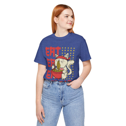 Ramen Cat Tee — "Eat Sleep Repeat" Cute Noodle Lover T-Shirt