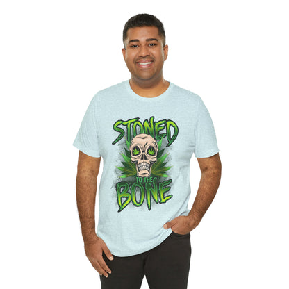 Stoned to the Bone Skull Tee — Cannabis Leaf Graphic T-Shirt