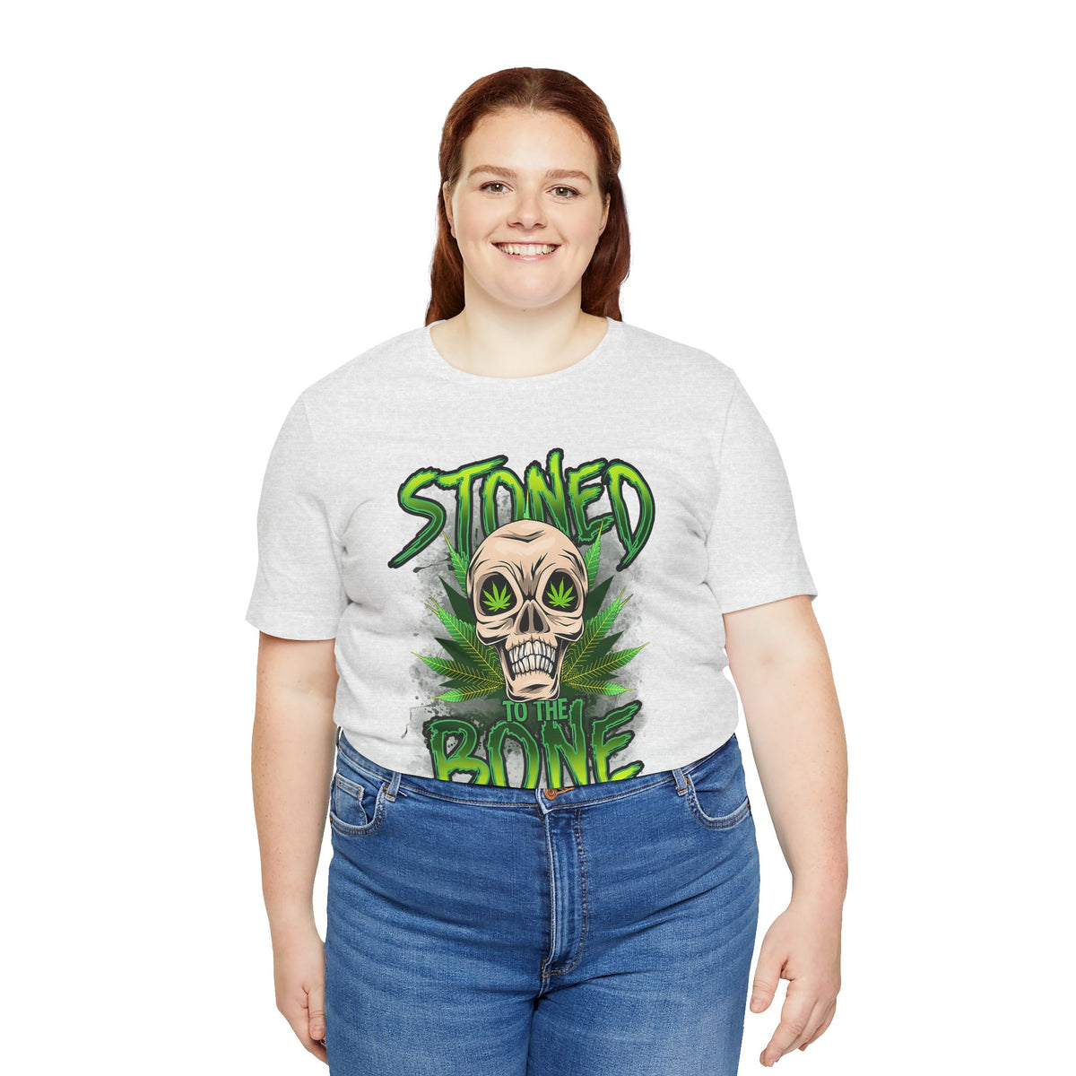Stoned to the Bone Skull Tee — Cannabis Leaf Graphic T-Shirt
