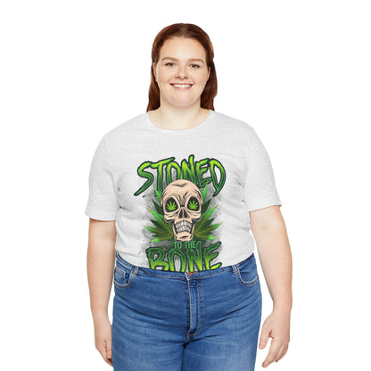 Stoned to the Bone Skull Tee — Cannabis Leaf Graphic T-Shirt