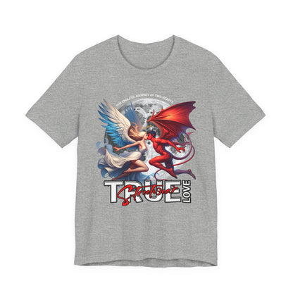 True Love Tee — Angel & Devil Heart Graphic T-Shirt