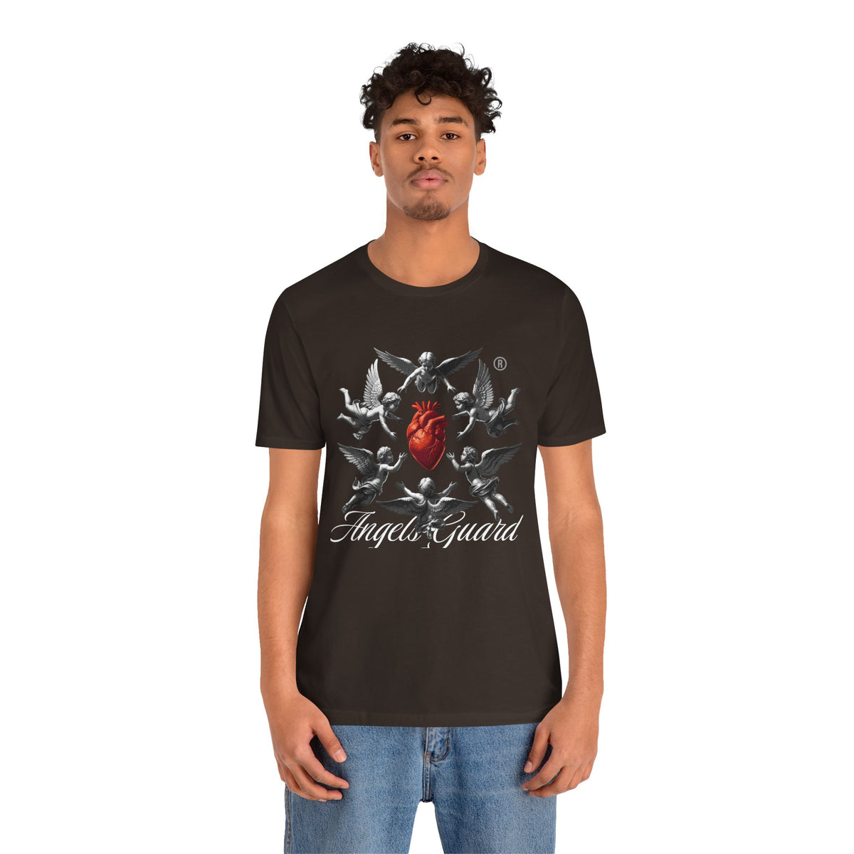 Angel Guard T‑Shirt — Sacred Heart & Cherub Graphic Tee