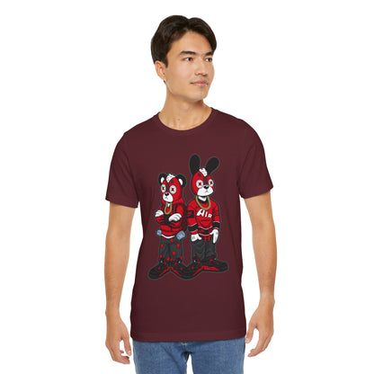 Streetwear Cartoon Bear & Bunny Tee — Hip Hop Graphic T-Shirt