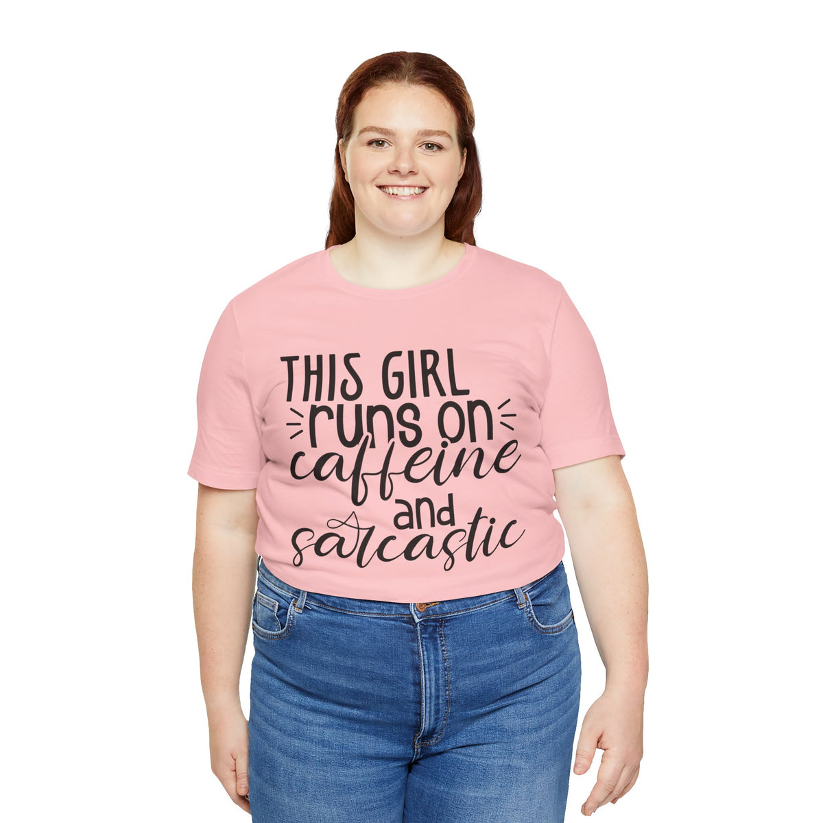 Funny Women’s Tee — "This Girl Runs on Caffeine and Sarcastic"