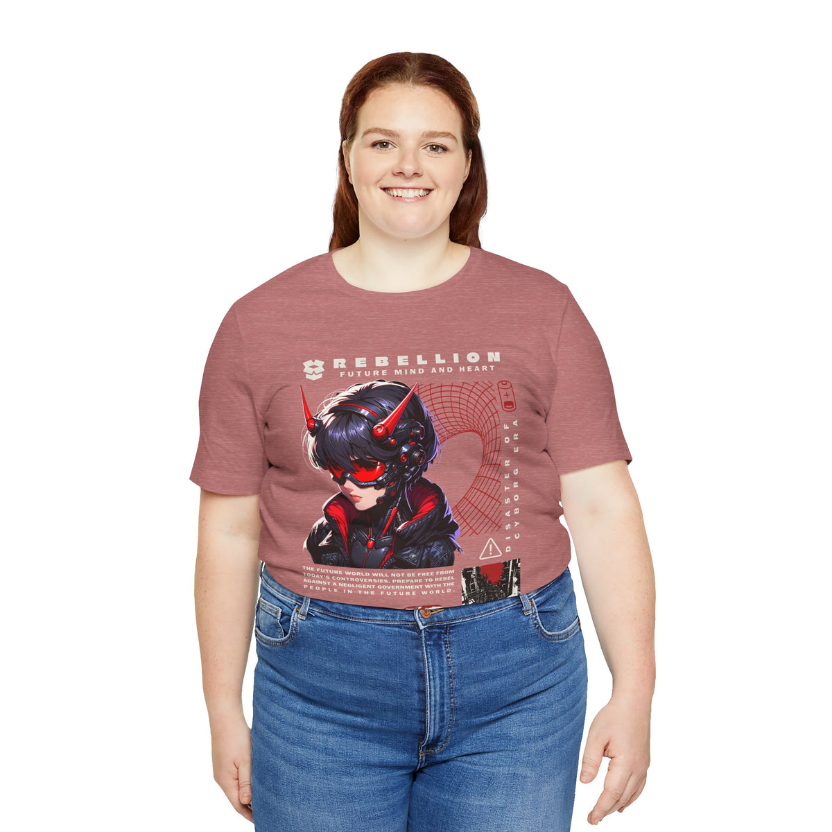 Anime Devil Girl Graphic Tee — "Rebellion" Cyberpunk Streetwear