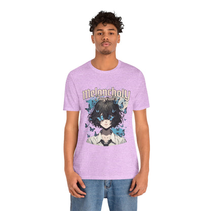 Melancholy Tragedia Anime Tee — Blue Butterflies Graphic T-Shirt