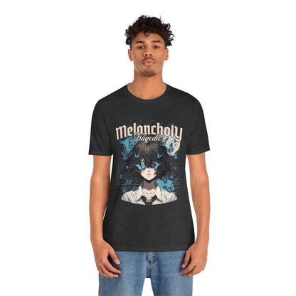 Melancholy Tragedia Anime Tee — Blue Butterflies Graphic T-Shirt
