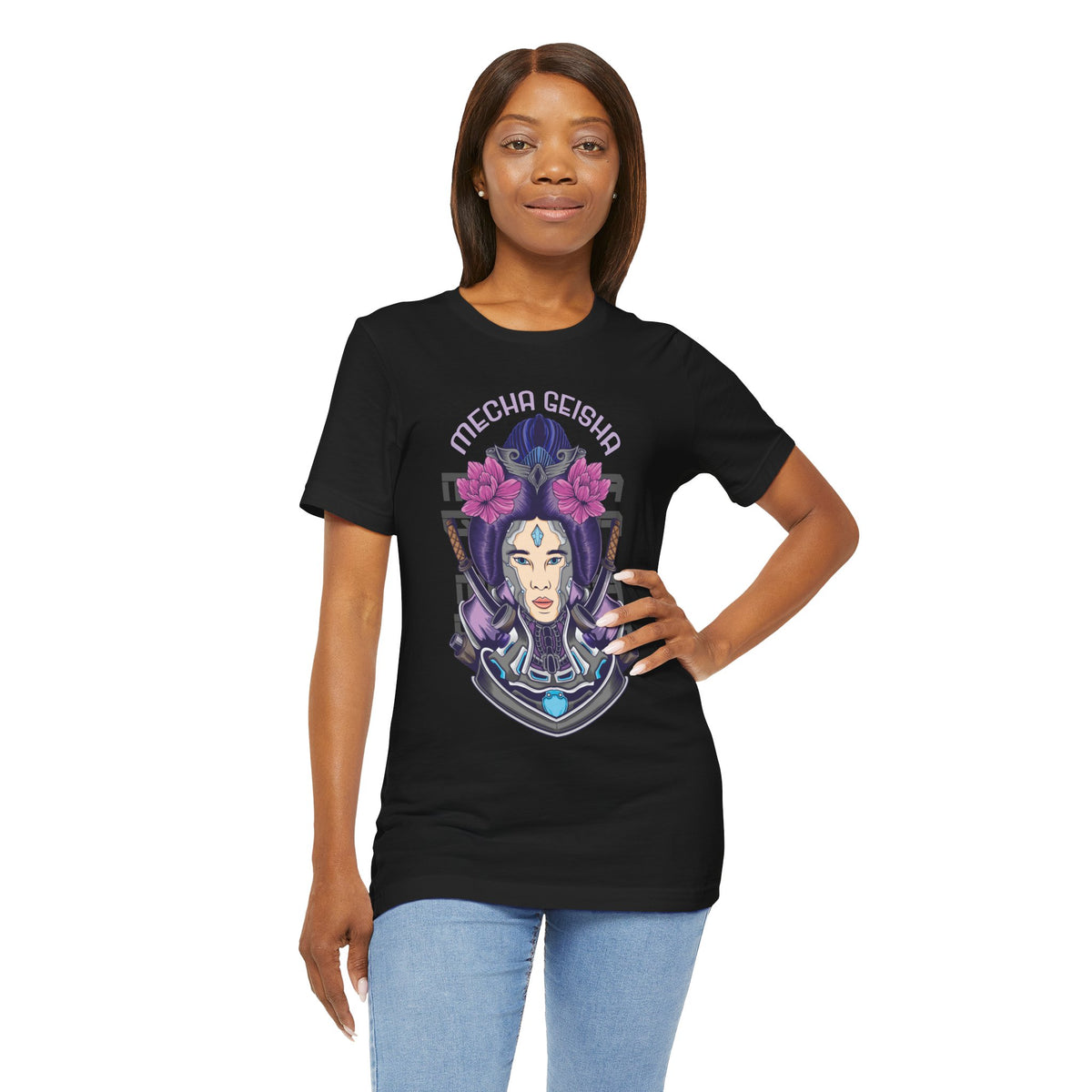 Mecha Geisha T-Shirt — Futuristic Asian-Inspired Graphic Tee