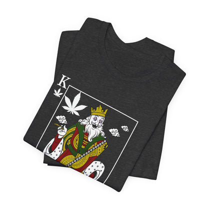King of Leaves Graphic Tee — Playing Card Cannabis Design