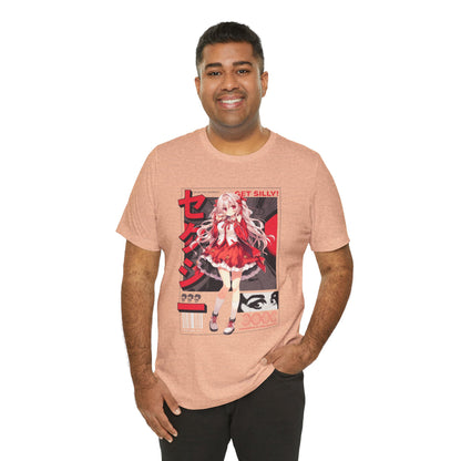 Anime Girl Graphic Tee — "Get Silly!" Red Harajuku Style T-Shirt