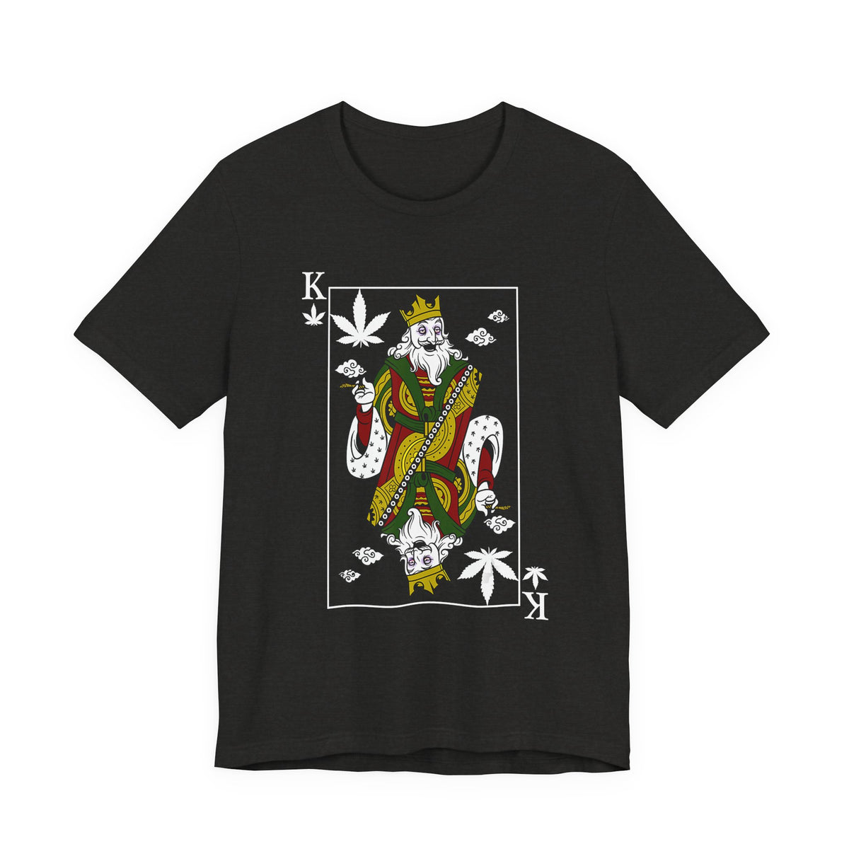 King of Leaves Graphic Tee — Playing Card Cannabis Design