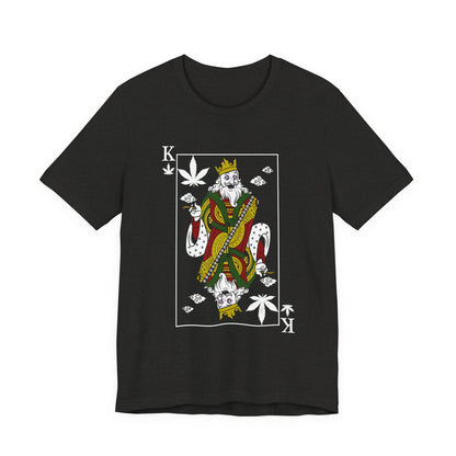 King of Leaves Graphic Tee — Playing Card Cannabis Design