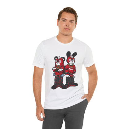 Streetwear Cartoon Bear & Bunny Tee — Hip Hop Graphic T-Shirt