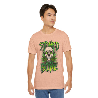 Stoned to the Bone Skull Tee — Cannabis Leaf Graphic T-Shirt