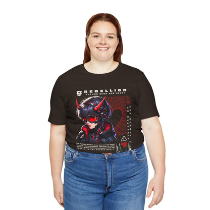 Anime Devil Girl Graphic Tee — "Rebellion" Cyberpunk Streetwear
