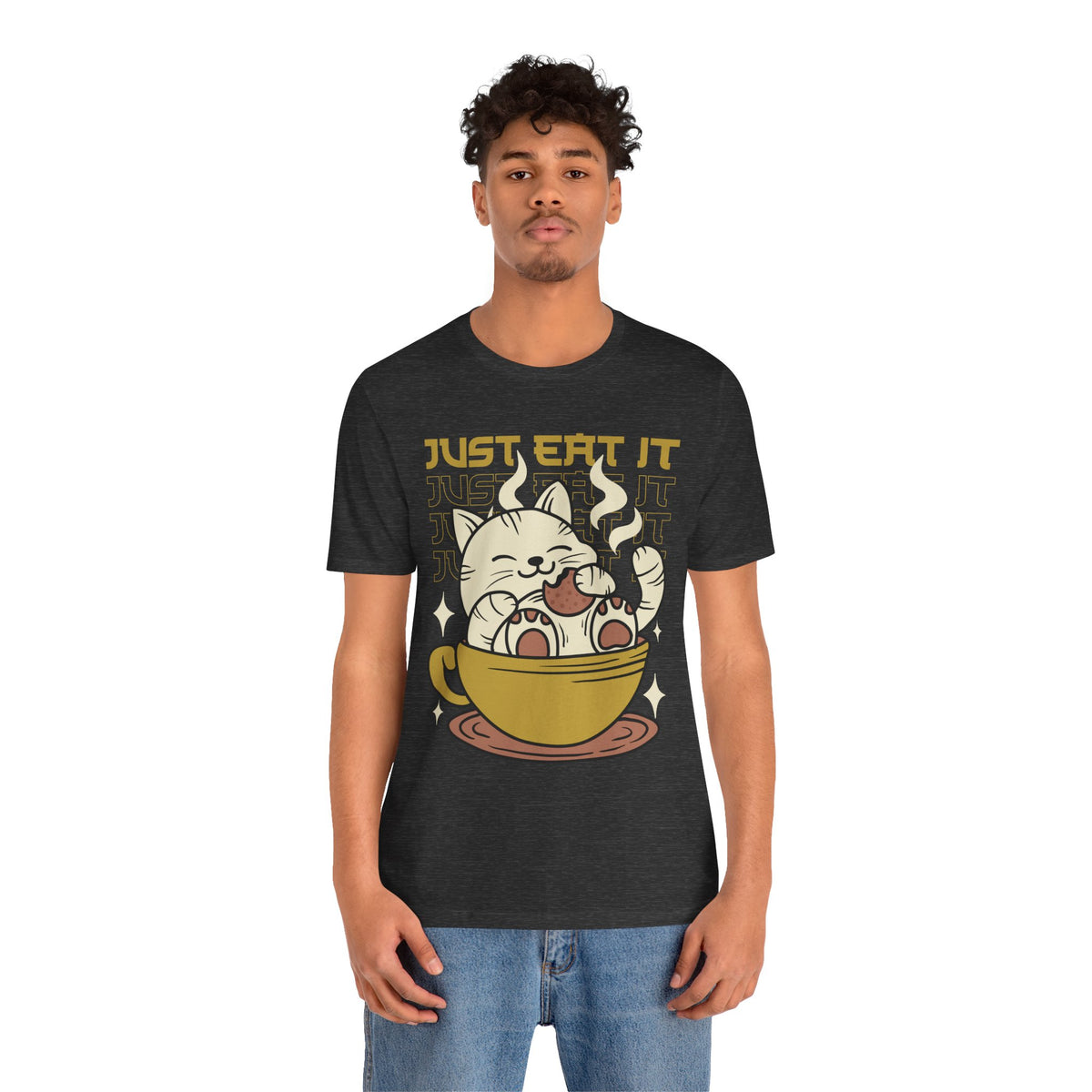 Just Eat It Cat Tee — Cute Kawaii Cat in Tea Cup T-Shirt