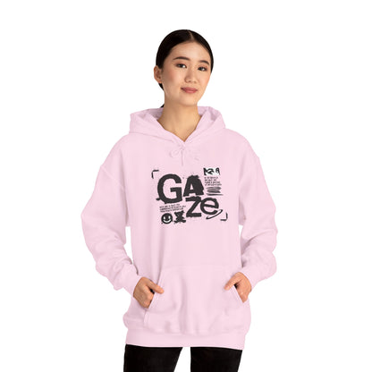 Gaze Graphic Hoodie — Distressed Text Urban Streetwear