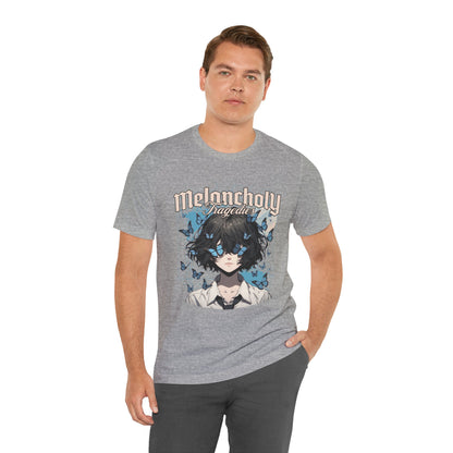 Melancholy Tragedia Anime Tee — Blue Butterflies Graphic T-Shirt
