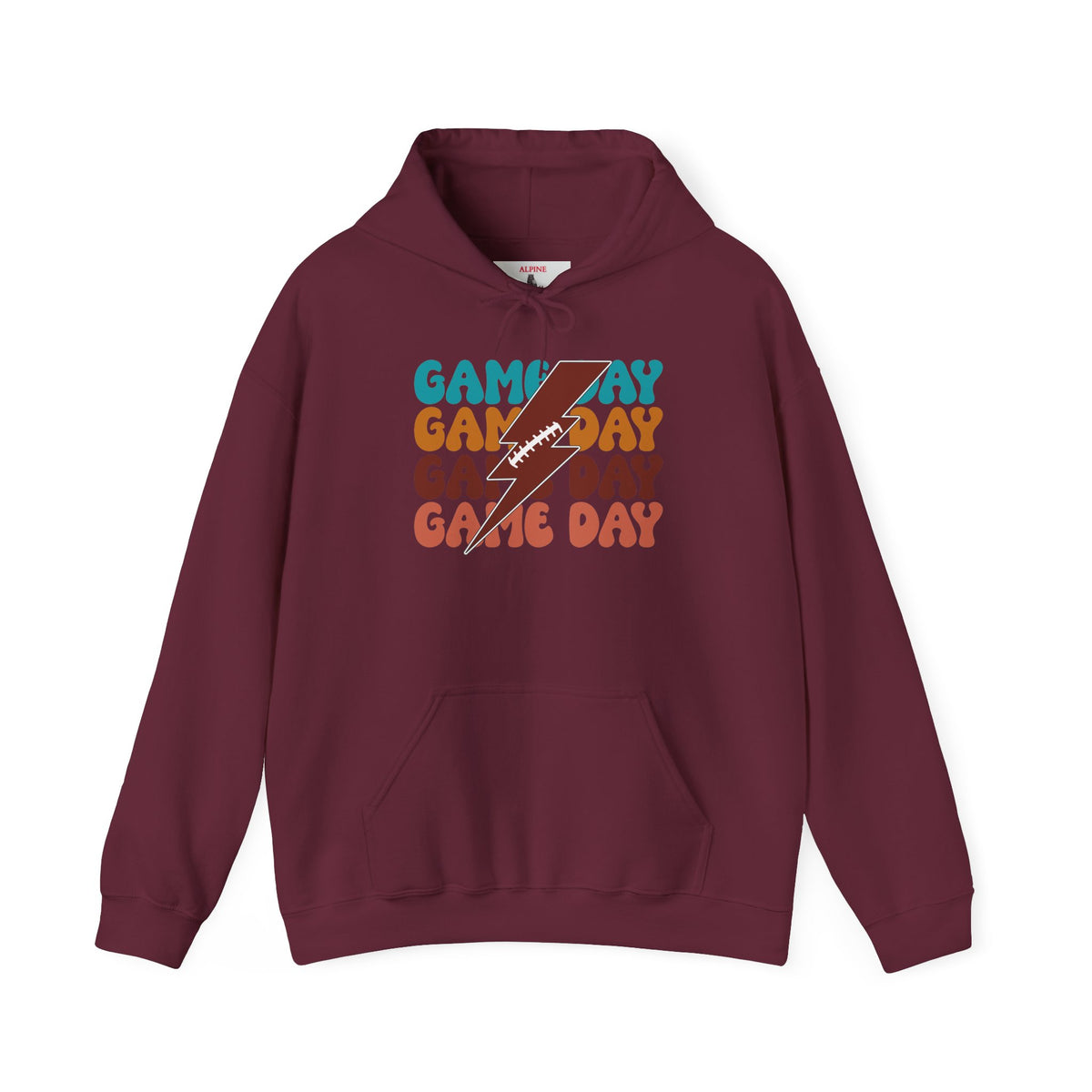Football Thunderbolt Game Day boxy Graphic Tee