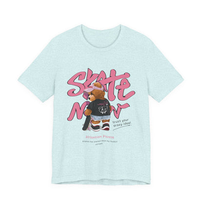 Skate Mom Bear Tee — Cute Pink Skateboard Graphic T-Shirt