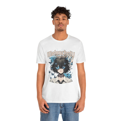 Melancholy Tragedia Anime Tee — Blue Butterflies Graphic T-Shirt