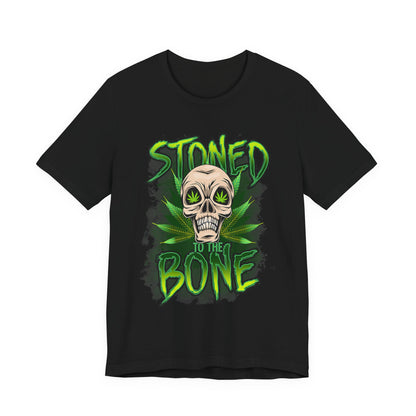 Stoned to the Bone Skull Tee — Cannabis Leaf Graphic T-Shirt