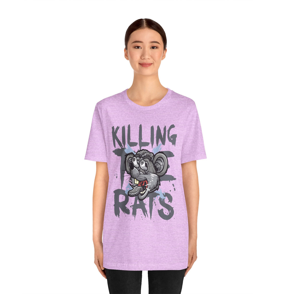 Killing Rats Graphic Tee – Edgy Cartoon Rat Skull Streetwear