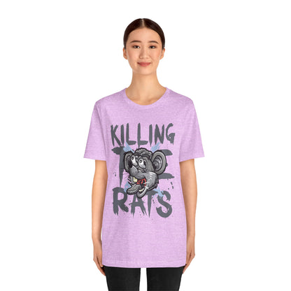Killing Rats Graphic Tee – Edgy Cartoon Rat Skull Streetwear