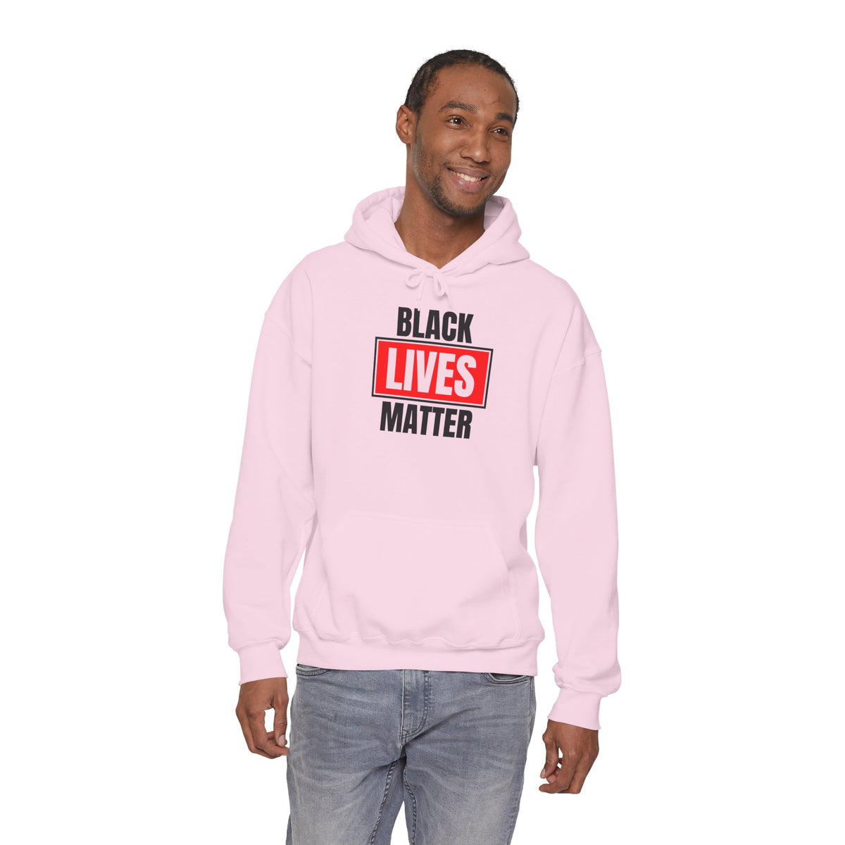 Black Lives Matter Hoodie — Bold Red Box Graphic Protest Sweatshirt