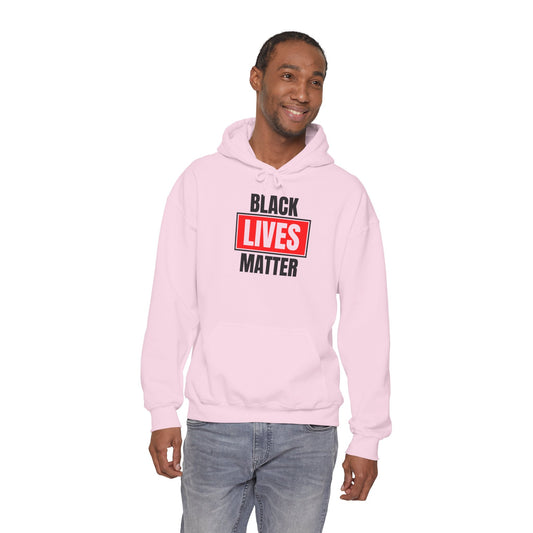 Black Lives Matter Hoodie — Bold Red Box Graphic Protest Sweatshirt