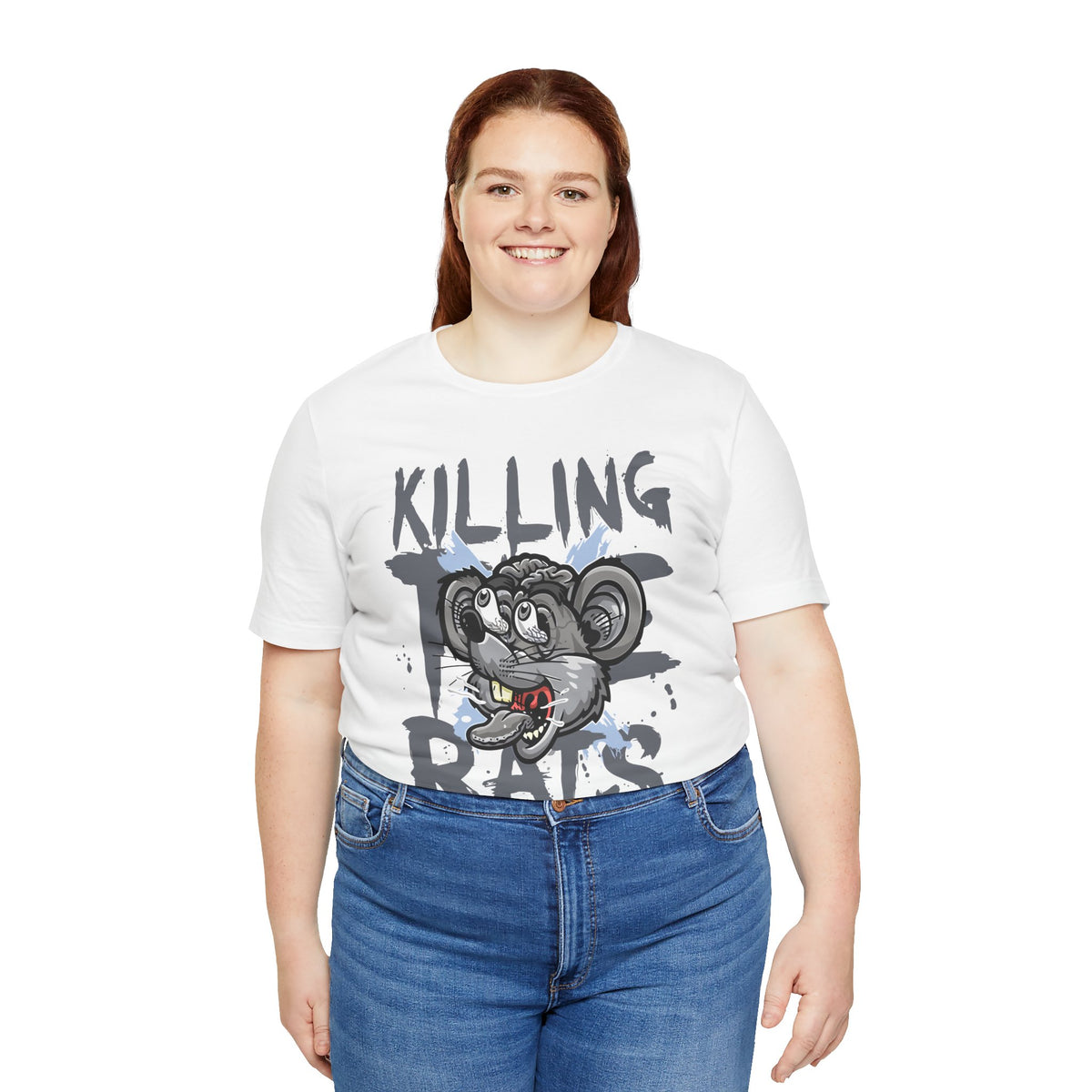 Killing Rats Graphic Tee – Edgy Cartoon Rat Skull Streetwear