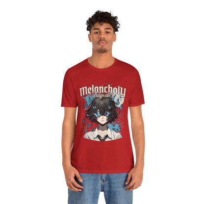 Melancholy Tragedia Anime Tee — Blue Butterflies Graphic T-Shirt