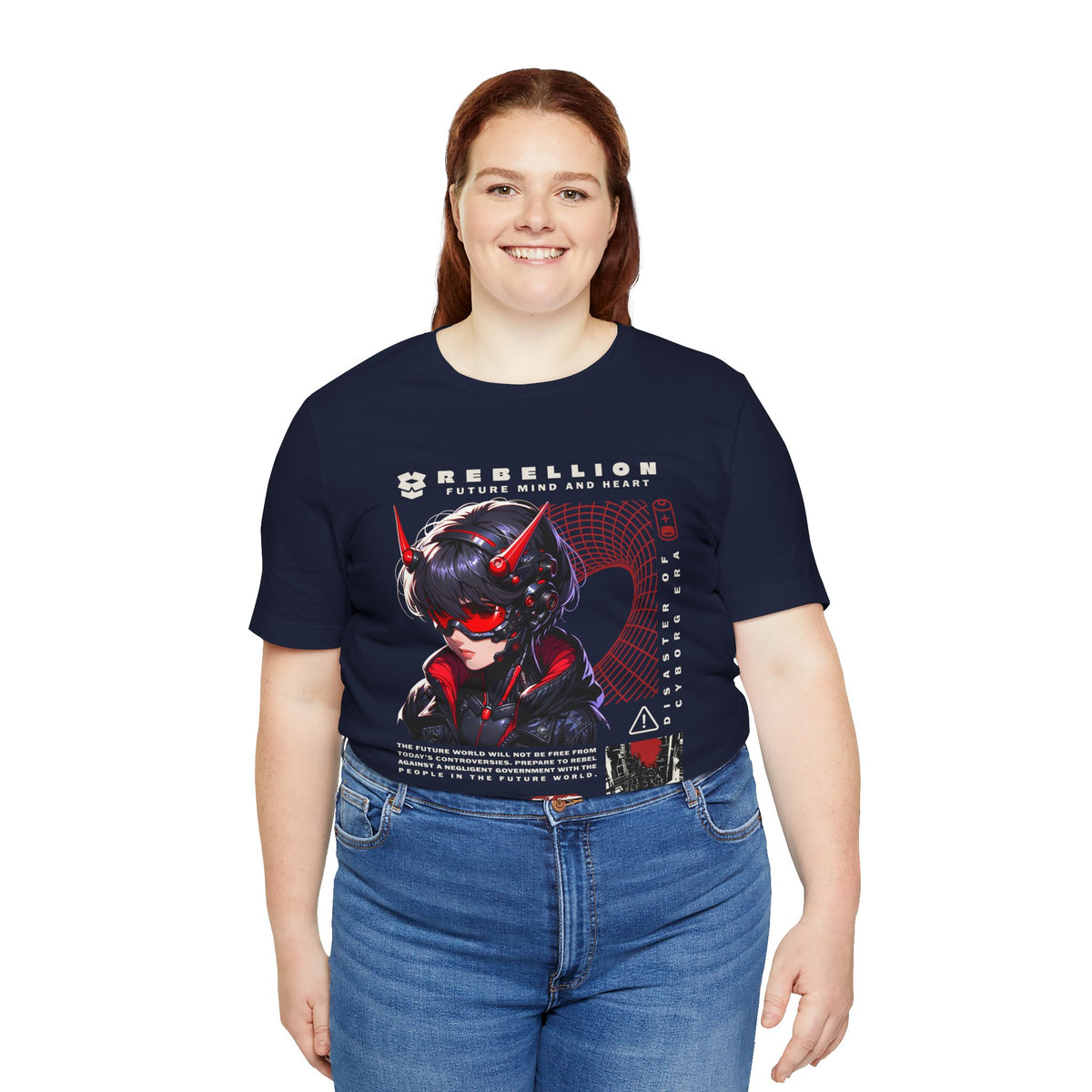 Anime Devil Girl Graphic Tee — "Rebellion" Cyberpunk Streetwear