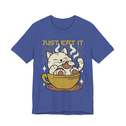 Just Eat It Cat Tee — Cute Kawaii Cat in Tea Cup T-Shirt
