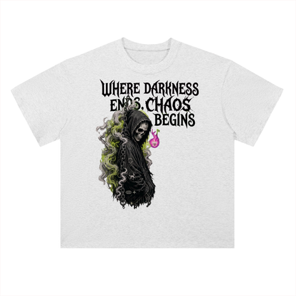 Where Darkness Ends Grim Reaper Graphic Drop Shoulder Tee